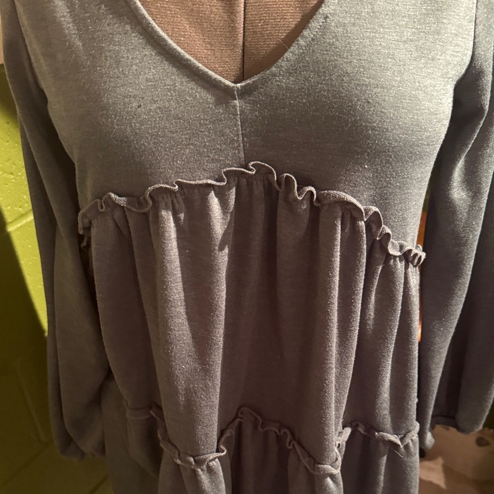 American Threads Green Dress with Ruffle Accents - Picture 4 of 4